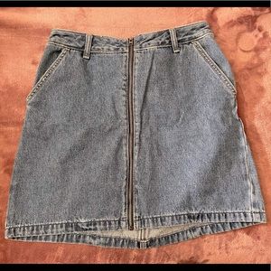 Hollister High Rise Mini Jean Skirt Zipper Front